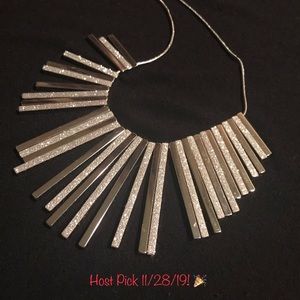 Silver Bar Statement Necklace